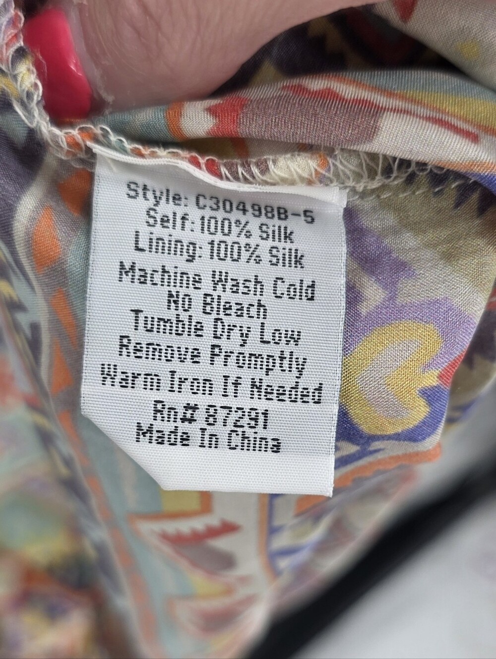 Johnny Was Silk Dress Medium - Picture 3 of 4